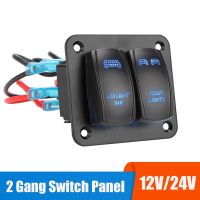 24V 12V 2 Buttons Light Toggle Circuit Breaker Switch Panel For Boat Car Truck Trailer Caravan RV Marine Automotive Accessories