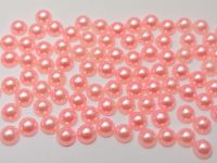 1000 Pink Half Pearl Bead 6mm Flat Back Round Gems Scrapbook Beads