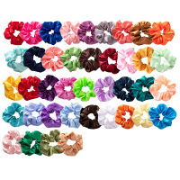 50pcsset Satin Elastic velvet Bands Scrunchy Ties Ropes chiffon for Women Girls Hair Accessories