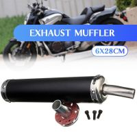 Universal Metal 60x280mm Motorcycle Racing Exhaust Muffler Silence Silencer Scooter 2 Stroke Motorcycle Exhaust Pipe Muffler Haberdashery