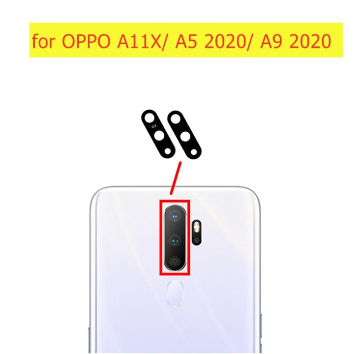 2ชิ้น/ล็อตสำหรับ Oppo A5 / A9 / A11x หลังเลนส์กระจกกล้องถ่ายรูปด้านหลังหลักเลนส์กล้องด้วยกาวอะไหล่ซ่อม
