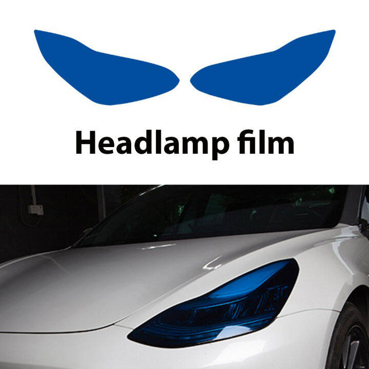 ฟิล์มไฟรถยนต์ไฟหน้าอัตโนมัติ-foglight-wrap-สติกเกอร์รูปลอกสำหรับ-tesla-รุ่น3