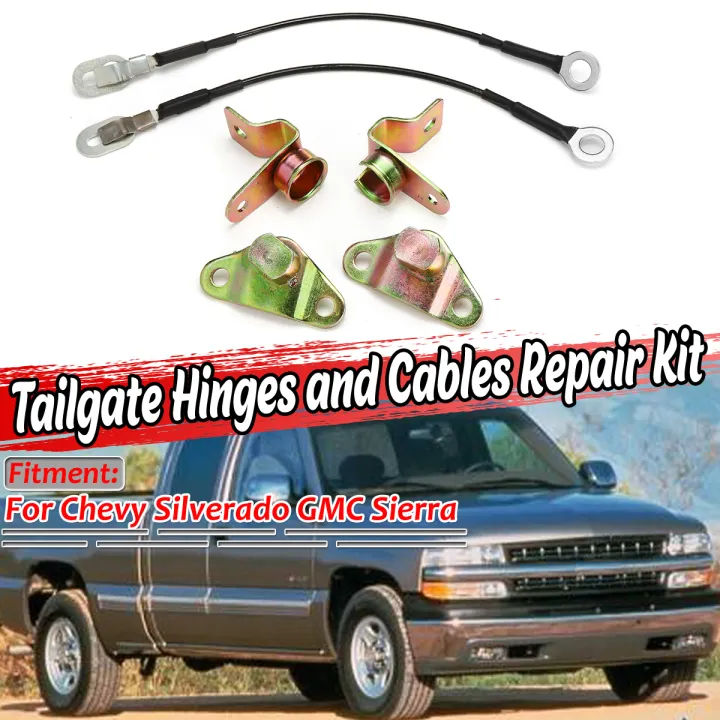 6pcs Left & Right Tailgate Hinges and Cables Repair Kit Set Fit Chevy