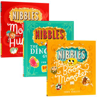 English original picture book nibbling book little yellow monster nibble 3 volumes for sale nibbles nibble / Dinosaur guide / beast finder cave Book Small mechanism flipping game book interesting story Picture Book Emma yarlett