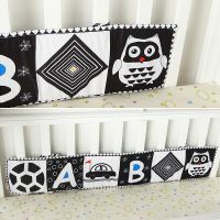 Newborn Baby Cloth Book Infant Bed Crib Bumper Black and White Animal Story Kids Books Baby Sensory Educational Toys for 0-12M