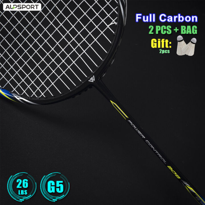 alp-free-shipping-rpg-4u-85g-g4-2pcs-full-carbon-fiber-26-30lbs-strung-badminton-rackets-with-free-string-grip-and-bag