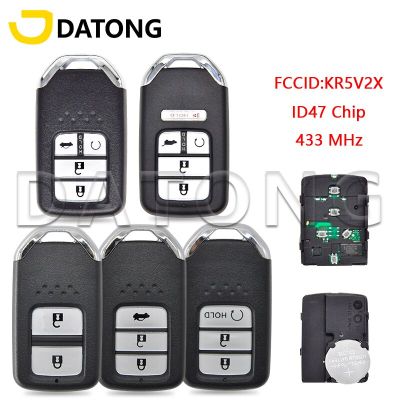 รีโมทคอนโทรล Datong Ki รีโมทคอนโทรล Honda Fit สำหรับใช้ในเมือง Greiz Tuk Jazz XRV Vensel HRV CRV 433Mhz Id47chip KR5V2X Kartu Promixity