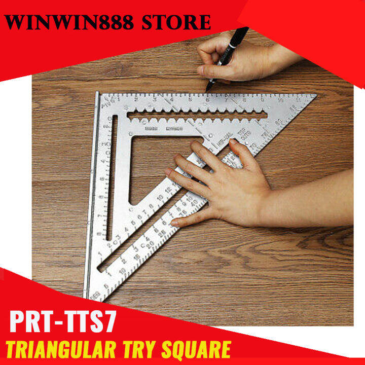 Triangle Ruler 90 Degree Thickening Angle Rule Aluminum Alloy Carpenter Measurement Square Ruler 2561