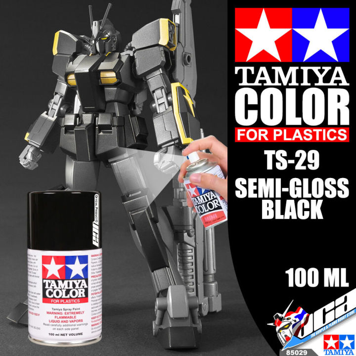 tamiya-85029-ts-29-semi-gloss-black-color-spray-paint-can-100ml-for-plastic-model-toy-สีสเปรย์ทามิย่า-พ่นโมเดล-โมเดล-vca-gundam