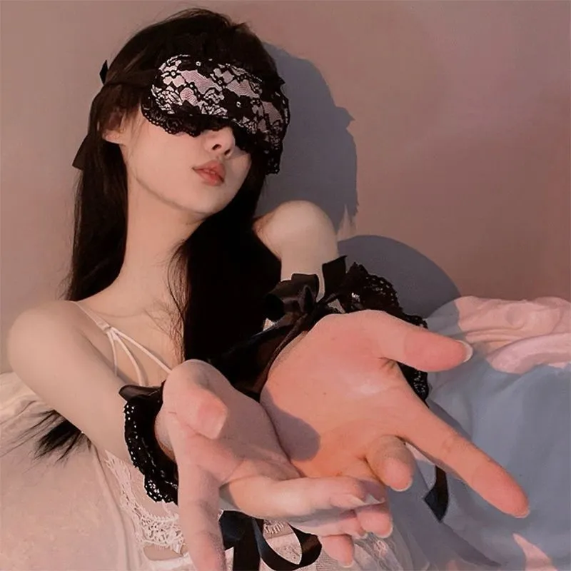 Black Sexy Lace Mask Veil, Sexy Lace Mask Blindfold