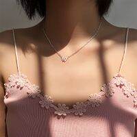 [COD] Ancient cat Yibo Zhan W letter necklace version geometric diamond double V collarbone chain net red idol peripheral