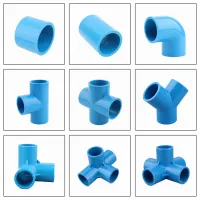 Blue 20/25/32mm PVC Pipe Fittings Straight Elbow Tee Cross Connector Water Pipe Adapter 3 4 5 6 Ways Joints