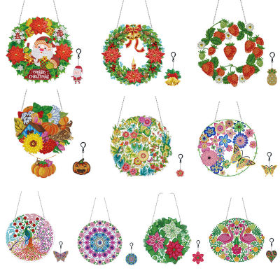 New holiday garland with LED lights, diamond painting, embroidery, acrylic garland, Christmas and Halloween gifts