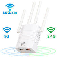 1200Mbps WiFi Repeater สากลความถี่คู่ระยะยาวความเร็วที่รวดเร็วป้องกันการรบกวนเครือข่าย Extender สหรัฐเสียบไร้สาย WiFi เราเตอร์สัญญาณ B Ooster สำหรับบ้านที่มีประสิทธิภาพ WiFi Repeater