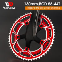 WEST BIKING 130BCD คู่ Chainring 39/53T 44/56T แผนที่จักรยาน Chainwheel สูง Chainring สำหรับ8/9/10/11S ขี่จักรยานอะไหล่