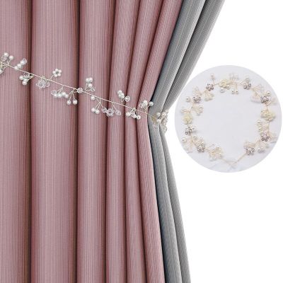 1Pc Pearl Curtain Tieback Bling Pearl Bandage Accessories Curtains Holder Buckle Tie Rope Home Decorative