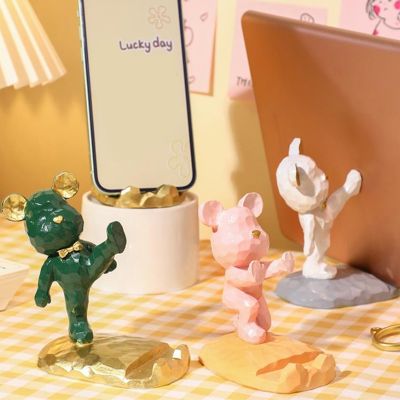 Cute Bear Phone Stand for Desktop Decoration Universal Desktop Phone Stand for All Mobile Smartphone Tablets