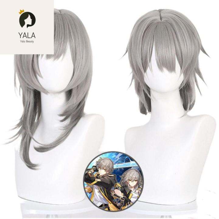 YALA wig anime Rambut sintetis Trailblazer Wig Cosplay Alami Pendek