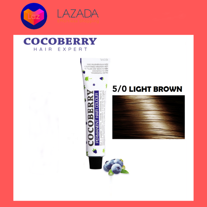 Cocoberry Permanent Hair Colour Light Brown 5/0 / Permanent Hair Color