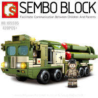 บล็อกตัวต่อรถขีปนาวุธ HQ-9 พร้อมมินิฟิกเกอร์ 2 ตัว SEMBO BLOCK 105595 จำนวน 420 ชิ้น