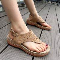 Womens Wedge Sandals 2023 Summer New Open Toe Non-slip Thong Sandals for Women Plus Size Outdoor Casual Shoes Ladies Flip Flops