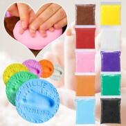 Baby Care Air Drying Soft Clay Baby Handprint Footprint Imprint Kit