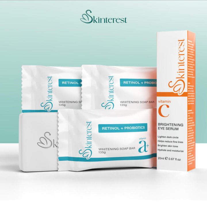 Skinterest Retinol + Probiotics Whitening Soap 135g 3 Best Combo Free