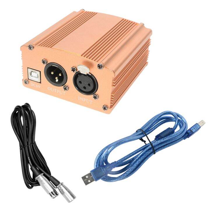 48V USB Phantom Power Supply Microphone Cable for Condenser Microphone