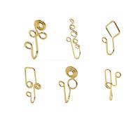 Original Copper Wire Spiral Fake Piercing Hand Nose Ring Clip Set 18K Gold Non Perforated Also Can Be Ear Cuff Fine Jewelry