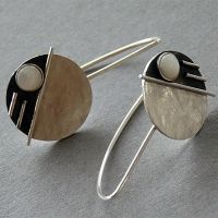 【DT】hot！ Metal Earrings for Ethnic Color Inlaid Stone Drop Jewelry