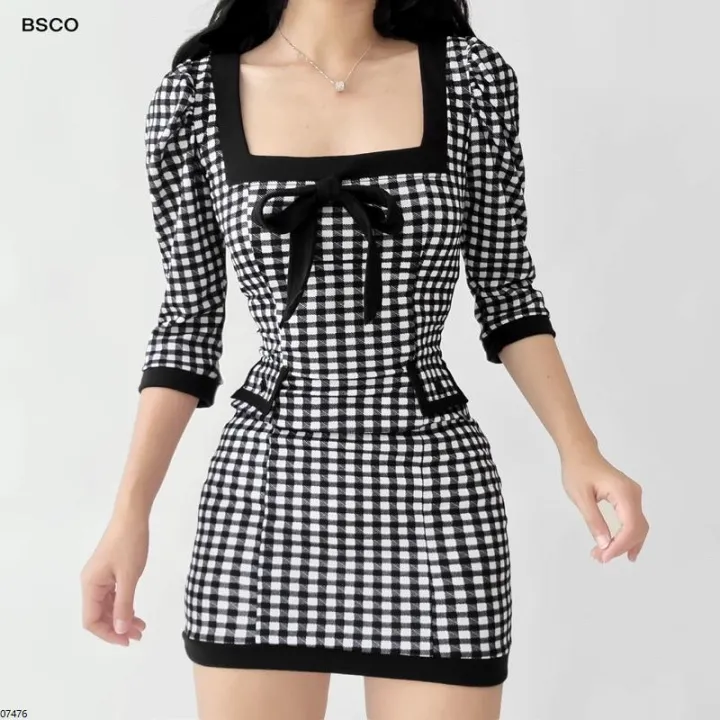 BSCO JENNIE VIBE PLAID DRESS VINTAGE KOREAN Lazada PH