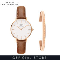 Daniel Wellington Gift Set ชุดของขวัญ-Petite 28 Durham RG สีขาว + สร้อยข้อมือคลาสสิก RG ขนาดเล็ก-เครื่องประดับและเซ็ตนาฬิกา