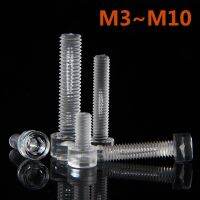 Acrylic Plastic Hexagon Screw 10/20pcs DIN912 M3 M4 M5M6 M8 M10Transparent Plastic Screw Bolt Hexagon Hex Socket Head Cap Screws