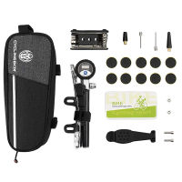 CYCLING BOX Bicycle Repair Set Kits Bike Maintenance Fix Tools with Saddle Bag Mini Pump Tire Inflator Patch Crowbar