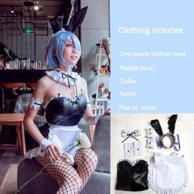Anime Re Life in a different world from zero Cosplay Costume Lolita Rem Ram apron Maid Uniform Bunny Girl Erotic Jumpsuit