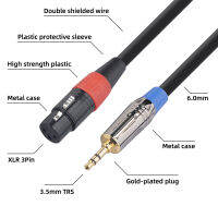 XLR ไปยังสายไมโครโฟนสเตอริโอ3.5มม. สาย TRS ตัวผู้เป็น XLR ตัวเมียเอาต์พุตโมโน1.0ฟุตเอาต์พุตคู่สำหรับกล้องสำหรับสดการ์ดเสียงสำหรับโทรศัพท์มือถือ