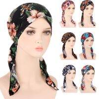 【YF】 2022 New Fashion Print Women Turban Hat Soft Elastic Flowers Lady Muslim Headdress Wrap Head Scarf Hijab Caps Turbante Female