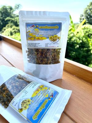ดอกเก๊กฮวย เกรด B ขนาด 50 กรัม ดอกเก๊กฮวยอบแห้ง (สีเหลือง) ดอกเก๊กฮวยแห้ง Chrysanthemum tea ชนิดดอกแห้ง สินค้าคุณภาพ มาตรฐานผลิตภัณฑ์ชุมชน มีกลิ่นฉุน มีรสขมและรสหวาน มีฤทธิ์เป็นยาเย็น ลดความเสี่ยงต่อการเป็นโรคเลือดออกตามไรฟัน เป็นแหล่งของวิตามินบี