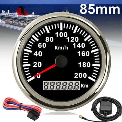 85mm 200KM/H GPS Speedometer 9-32V with Red Backlight Odometer Suitable for All Kinds of Cars