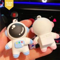 ■✕ Cartoon Planet Journey Astronaut Keychain Cute Spaceman Couple Chain Soft Glue Pendant Key Ring Ornament