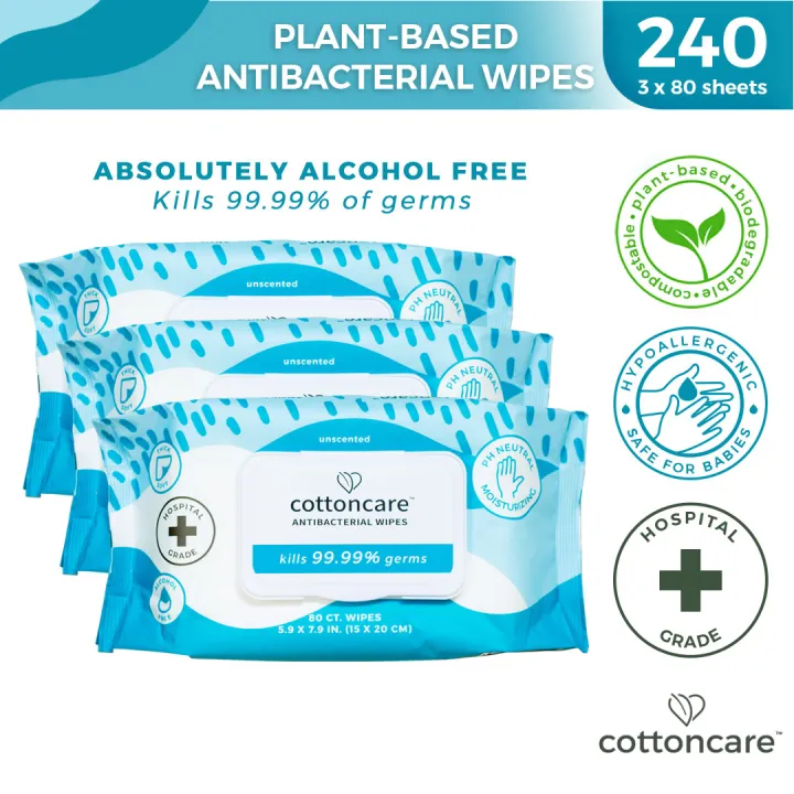 Cottoncare™ Antibacterial Disinfecting Baby Wipes 100 Plant Based