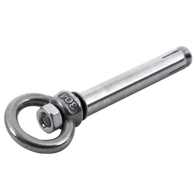 2Pcs Stainless Steel Raw Style Shield Anchor Eye Bolts M6 x 82mm,Silver