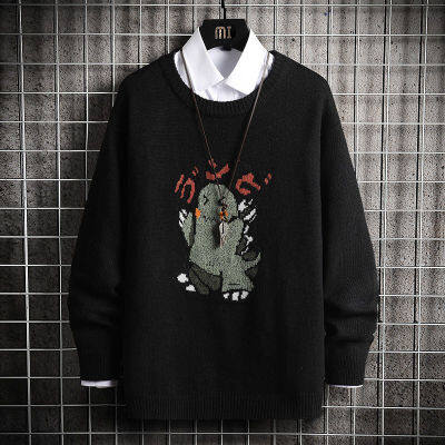 Onesunnys โปรโมชั่นราคาต่ํา, ผู้ชายเสื้อสเวตเตอร์crewneck, การ์ตูนพิมพ์, ฤดูใบไม้ร่วง/เสื้อกันหนาวฤดูหนาว, หลวม, เสื้อกันหนาวลําลอง