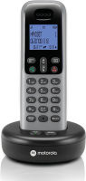 Motorola Voice Cordless Phone System w/Digital Handset + Answering Machine, Remote Access, Call Block - Dark Grey (T611) With Answering Machine 1 Handset