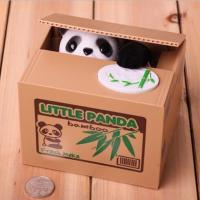 Kitty Cat piggy Bank Saving Box Cute Panda Automatic Stealing Coin Money Box for kid gift 1 Piece Free Shipping