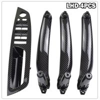 LHD-Carbon-4Pcs LHD-Carbon-4Pcs รถขับเคลื่อนด้านซ้ายมือสำหรับ BMW E70 E71 X5 X6 2007-2013แผงมื่อจับประตูด้านในคาร์บอนไฟเบอร์สีเบจสีดำแผงด้านใน