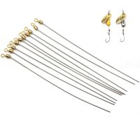 【LZ】✺  10/20/50 Fishing Lure Making Accessories Fishing Shaft with Barrel Swivels Stainless Steel Looped Lure Wire Spinner Wire Shafts