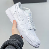 HOT 【 Original straight NK* Ar-J0dn- 1 Low All White All Match Fashion Basketball Shoes Trendy Comfortable Casually Sports Shoes [Free Shipping]