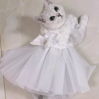 ZZOOI Dog Pet Clothing White Wedding Dress for Dogs Clothes Cat Small Cute Thin Spring Summer Fashion Trend Girl Yorkshire Accessories