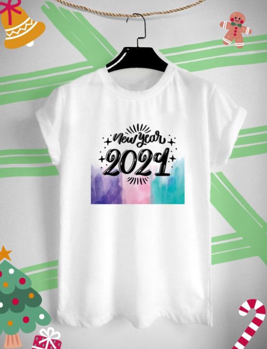 เสื้อยืด-สวัสดีปีใหม่-happy-new-year-2021-ลายน่ารัก-ปีวัว-ปีฉลู-สีขาว-สีเทา-ส่งท้าย-ปี-เก่า-ต้อนรับ-ปี-ใหม่-2563